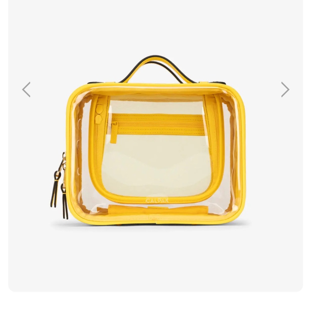 CALPAK Clear Cosmetic Case in Lemon